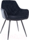 Миниатюра изображения товара Стул Signal Linea Velvet (Bluvel 19, черный/черный)