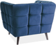 Миниатюра изображения товара Кресло мягкое Signal Castello Velvet 1 (Bluvel 86, темно-синий/венге)