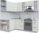 Миниатюра изображения товара Кухонный гарнитур Интерлиния Берес 1.5x2.2 левая (дуб снежный/серый каспий)
