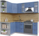 Миниатюра изображения товара Кухонный гарнитур Интерлиния Берес 1.5x2.1 левая (дуб лазурный/дуб бунратти)