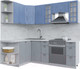 Миниатюра изображения товара Кухонный гарнитур Интерлиния Берес 1.5x2.2 левая (дуб лазурный/дуб серый/серый каспий)