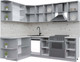 Миниатюра изображения товара Кухонный гарнитур Интерлиния Берес 1.7x2.4 левая (дуб снежный/серый каспий)