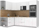Миниатюра изображения товара Кухонный гарнитур Интерлиния Мила Лайт 1.68x2.6 левая (белый платинум/белый платинум/дуб бунратти)