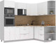 Миниатюра изображения товара Кухонный гарнитур Интерлиния Мила Лайт 1.68x2.4 правая (белый платинум/белый платинум/дуб бунратти)
