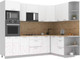 Миниатюра изображения товара Кухонный гарнитур Интерлиния Мила Лайт 1.68x2.6 правая (белый платинум/белый платинум/дуб бунратти)