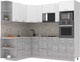 Миниатюра изображения товара Кухонный гарнитур Интерлиния Мила Лайт 1.68x2.4 левая (белый платинум/бетон/бискайская сосна)