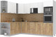 Миниатюра изображения товара Кухонный гарнитур Интерлиния Мила Лайт 1.88x2.8 левая (белый платинум/дуб золотой/дуб бунратти)