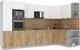 Миниатюра изображения товара Кухонный гарнитур Интерлиния Мила Лайт 1.68x3.4 правая (белый платинум/дуб золотой/дуб бунратти)