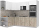 Миниатюра изображения товара Кухонный гарнитур Интерлиния Мила Лайт 1.68x2.6 левая (белый платинум/дуб серый/опал светлый)