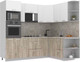 Миниатюра изображения товара Кухонный гарнитур Интерлиния Мила Лайт 1.68x2.4 правая (белый платинум/дуб серый/опал светлый)