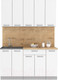 Миниатюра изображения товара Кухонный гарнитур Интерлиния Мила Лайт 1.5 (белый платинум/белый платинум/дуб бунратти)