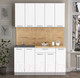 Миниатюра изображения товара Кухонный гарнитур Интерлиния Мила Лайт 1.5 (белый платинум/белый платинум/дуб бунратти)