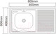Миниатюра изображения товара Мойка кухонная Saniteco 8060S-R