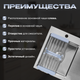 Миниатюра изображения товара Мойка кухонная Saniteco 6550-L (с сифоном, дозатором и коландером)