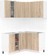 Миниатюра изображения товара Кухонный гарнитур Кортекс-мебель Корнелия Лира 1.5x1.3 без столешницы (дуб сонома)