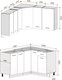 Миниатюра изображения товара Кухонный гарнитур Кортекс-мебель Корнелия Лира 1.5x1.3 без столешницы (капучино/оникс)