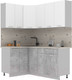 Миниатюра изображения товара Кухонный гарнитур Интерлиния Мила Лайт 1.2x1.8 (белый платинум/бетон/бискайская сосна)