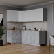 Миниатюра изображения товара Кухонный гарнитур Интерлиния Мила Лайт 1.2x2.0 (белый платинум/бетон/бискайская сосна)