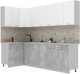 Миниатюра изображения товара Кухонный гарнитур Интерлиния Мила Лайт 1.2x2.6 (белый платинум/бетон/бискайская сосна)