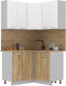 Миниатюра изображения товара Кухонный гарнитур Интерлиния Мила Лайт 1.2x1.2 (белый платинум/дуб золотой/дуб бунратти)