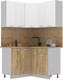 Миниатюра изображения товара Кухонный гарнитур Интерлиния Мила Лайт 1.2x1.3 (белый платинум/дуб золотой/дуб бунратти)