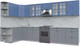 Миниатюра изображения товара Кухонный гарнитур Интерлиния Берес 1.7x3.7 левая (дуб лазурный/дуб серый/серый каспий)