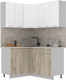 Миниатюра изображения товара Кухонный гарнитур Интерлиния Мила Лайт 1.2x1.5 (белый платинум/дуб серый/опал светлый)