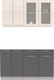 Миниатюра изображения товара Кухонный гарнитур Интерлиния Мила 14-60 без столешницы (вудлайн кремовый/антрацит)