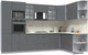 Миниатюра изображения товара Кухонный гарнитур Интерлиния Берес 1.88x3.2 ВТ правая (дуб серый/дуб серый/опал светлый)