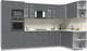 Миниатюра изображения товара Кухонный гарнитур Интерлиния Берес 1.88x3.4 ВТ правая (дуб серый/дуб серый/опал светлый)