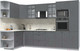 Миниатюра изображения товара Кухонный гарнитур Интерлиния Берес 1.68x3.2 ВТ левая (дуб серый/опал светлый)