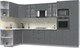 Миниатюра изображения товара Кухонный гарнитур Интерлиния Берес 1.68x3.4 ВТ левая (дуб серый/опал светлый)