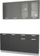 Миниатюра изображения товара Кухонный гарнитур Интерлиния Мила 16 без столешницы (серебристый/антрацит)