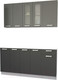 Миниатюра изображения товара Кухонный гарнитур Интерлиния Мила 16-60 без столешницы (серебристый/антрацит)