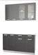 Миниатюра изображения товара Кухонный гарнитур Интерлиния Мила 14-60 без столешницы (серебристый/антрацит)