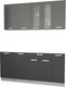 Миниатюра изображения товара Кухонный гарнитур Интерлиния Мила 17 без столешницы (серебристый/антрацит)