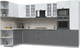 Миниатюра изображения товара Кухонный гарнитур Интерлиния Берес 1.68x3.4 ВТ левая (дуб полярный/дуб серый/травертин серый)