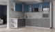 Миниатюра изображения товара Кухонный гарнитур Интерлиния Берес 1.88x2.6 ВТ левая (дуб лазурный/дуб серый/серый каспий)