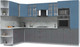 Миниатюра изображения товара Кухонный гарнитур Интерлиния Берес 1.88x3.4 ВТ левая (дуб лазурный/дуб серый/серый каспий)