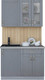 Миниатюра изображения товара Кухонный гарнитур Интерлиния Мила Крафт 1.1 (дуб серый/дуб серый/травертин серый)