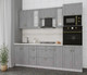 Миниатюра изображения товара Кухонный гарнитур Интерлиния Мила Крафт 2.4 (дуб серый/дуб серый/травертин серый)