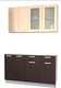Миниатюра изображения товара Кухонный гарнитур Интерлиния Мила 14-60 без столешницы (дуб молочный/дуб венге)
