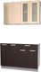 Миниатюра изображения товара Кухонный гарнитур Интерлиния Мила 12 без столешницы (дуб молочный/дуб венге)