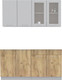 Миниатюра изображения товара Кухонный гарнитур Интерлиния Мила 16 без столешницы (серебристый/дуб золотой)