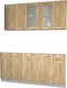 Миниатюра изображения товара Кухонный гарнитур Интерлиния Мила 17-60 без столешницы (дуб золотой)