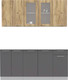 Миниатюра изображения товара Кухонный гарнитур Интерлиния 18-60 Без столешницы (дуб золотой/антрацит)