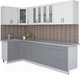 Миниатюра изображения товара Кухонный гарнитур Интерлиния Мила Крафт 1.2x2.9 (дуб серый/дуб полярный/травертин серый)