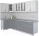 Миниатюра изображения товара Кухонный гарнитур Интерлиния Мила Крафт 1.2x3.0 (дуб серый/дуб полярный/травертин серый)