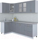 Миниатюра изображения товара Кухонный гарнитур Интерлиния Мила Крафт 1.2x2.4 (дуб серый/дуб серый/травертин серый)