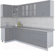 Миниатюра изображения товара Кухонный гарнитур Интерлиния Мила Крафт 1.2x3.0 (дуб серый/дуб серый/травертин серый)